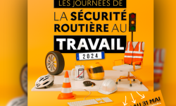 La semaine de la sécurité routière au travail Image jaune de prévention sur la semaine de la sécurité routière au travail