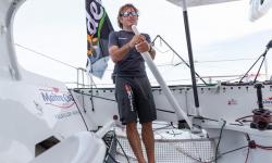 Yannick Bestaven sur le bateau Maître Coq Yannick Bestaven sur le bateau Maître Coq