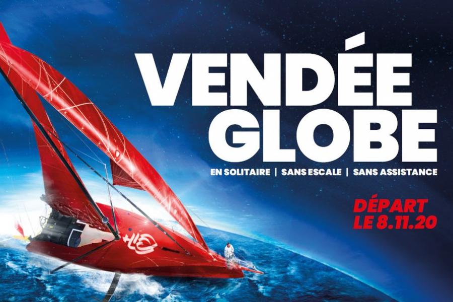 Logo Vendée Globe : un voilier aux couleurs de la Vendée.