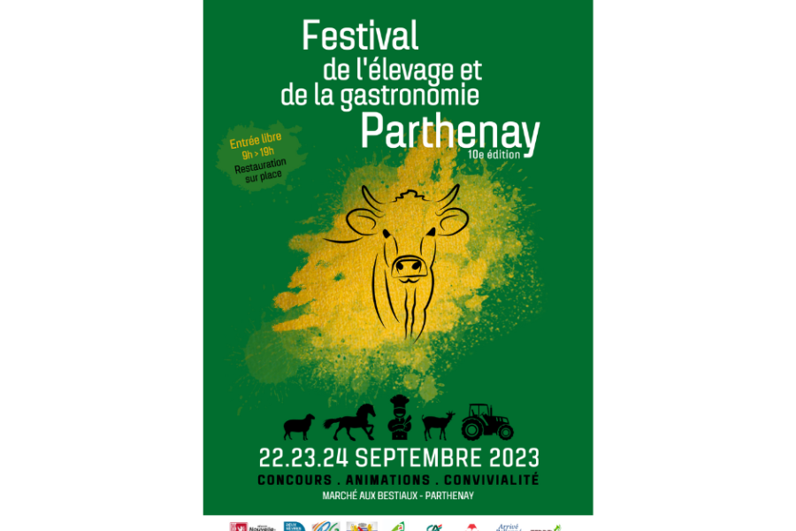Affiche Festival de l'élevage er de la gastronomie à Parthenay 10ème éditions 2023
