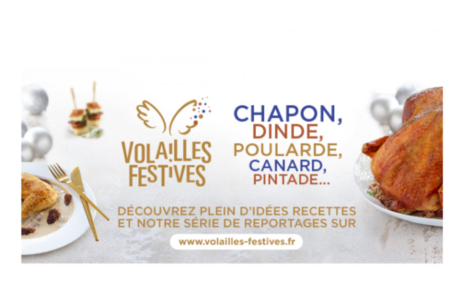 Affiche de la volailles festives pour découvrir des idées recettes sur leur site web